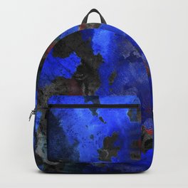 Indigo Ocean Marble Watercolor Midnight Waters Backpack