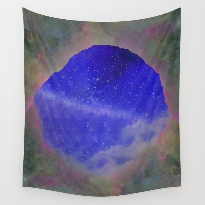 Journey to Blue Space Wall Tapestry