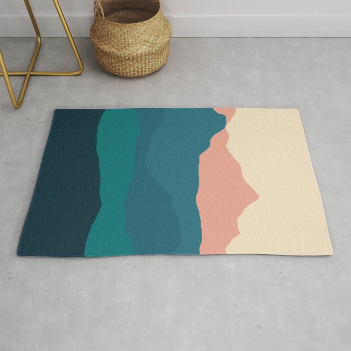 Sunset rolling mountains Rug
