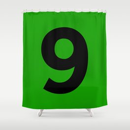 Number 9 (Black & Green) Shower Curtain