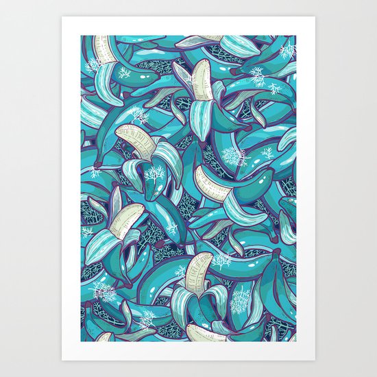 frozen bananas Art Print