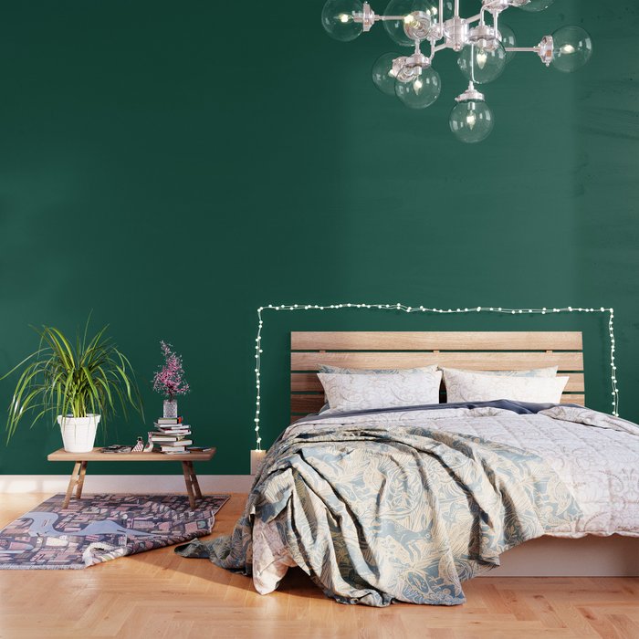 Solid Jewel Tone Green Color Wallpaper
