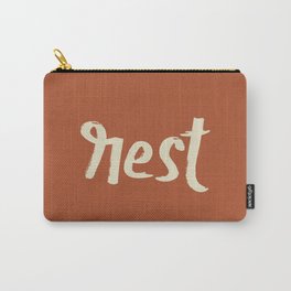 Rest Terracotta Typography Carry-All Pouch