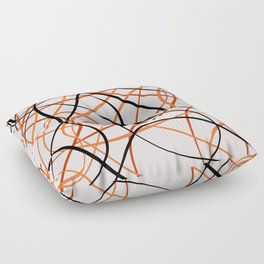 Brush Strokes - Peach, Orange & Black Floor Pillow
