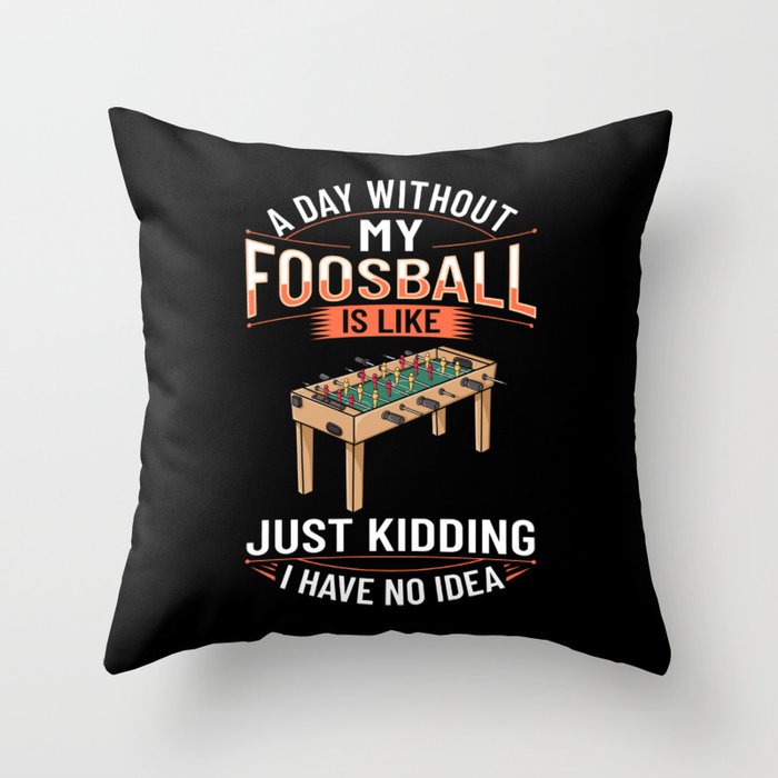 Foosball Table Soccer Game Ball Outdoor Player Throw Pillow