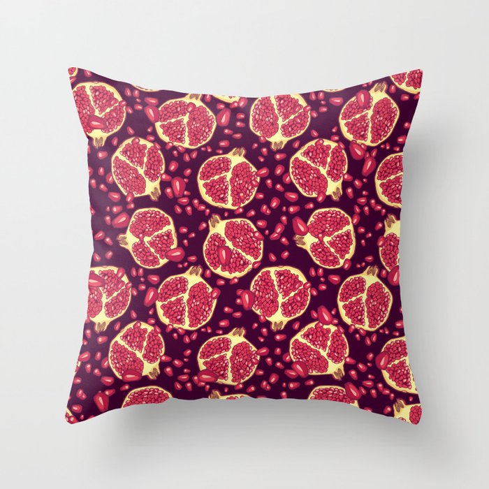 Pomegranate pattern. Throw Pillow