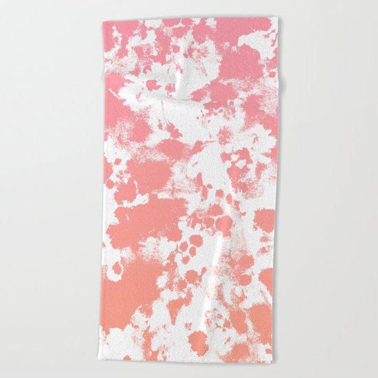 Breah - ombre peach pastel pink glow gender neutral baby nursery office decor Beach Towel