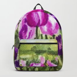 Pink Tulips Field Backpack
