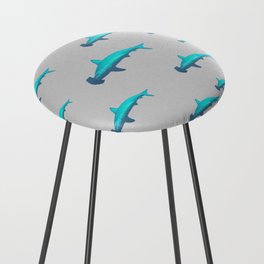 Hammerhead shark pattern (shark city 2) Counter Stool