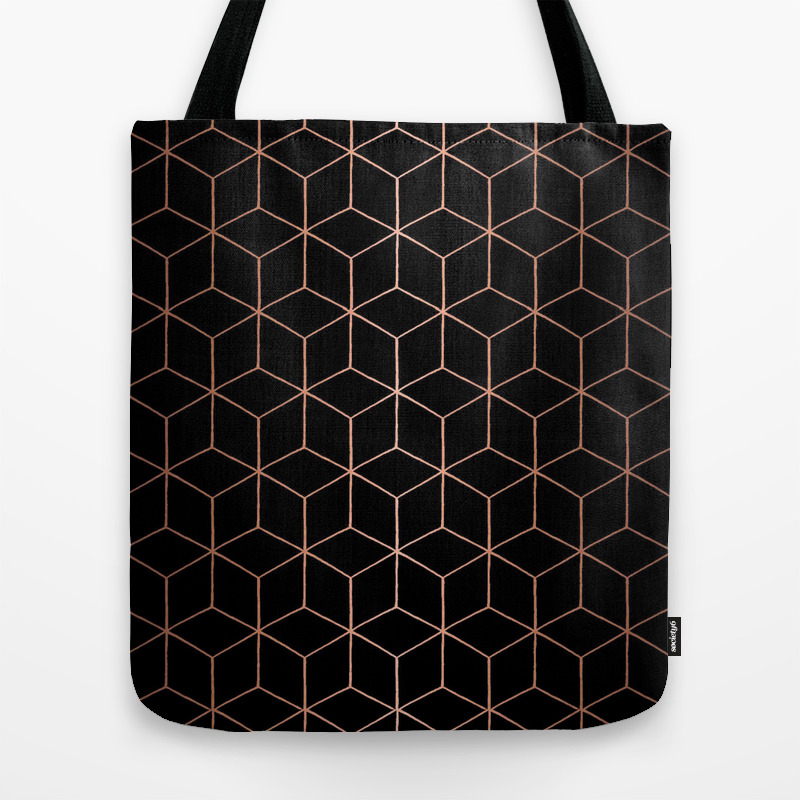 black geometric bag