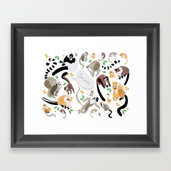 Lemurs! Framed Art Print