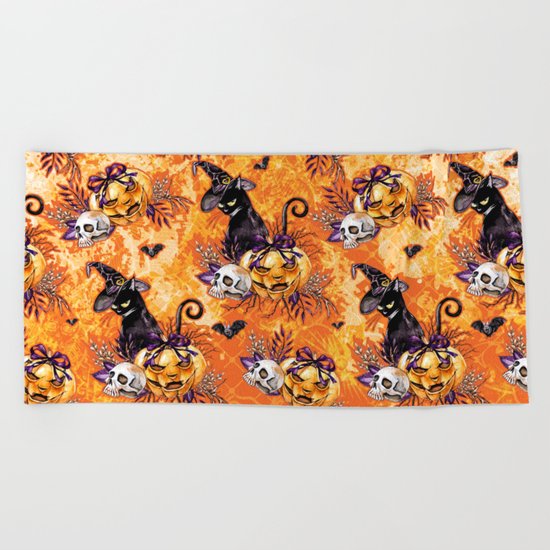 Halloween Witch #5 Beach Towel