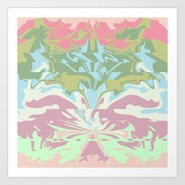 Glitched Pastel Abstract Art Print