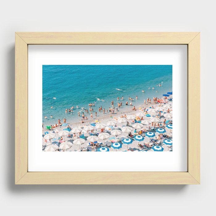 Amalfi Coast Beach Aerial Recessed Framed Print