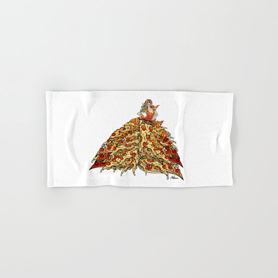 Pizza Peacock Mermaid Dress Hand & Bath Towel