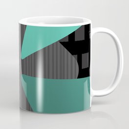 Mid Century Modern ‘Petals’ Art Black Turquoise Mug