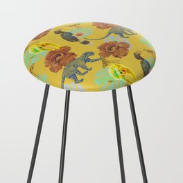 Tropical Rainforest in Yellow Counter Stool