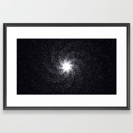 Galaxy with white star dust on black background Framed Art Print