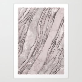 Blush Cream Marble Mineral Elegant Luxury Texture Art Print