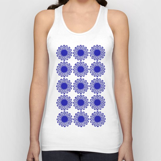 vintage flowers blue Unisex Tank Top