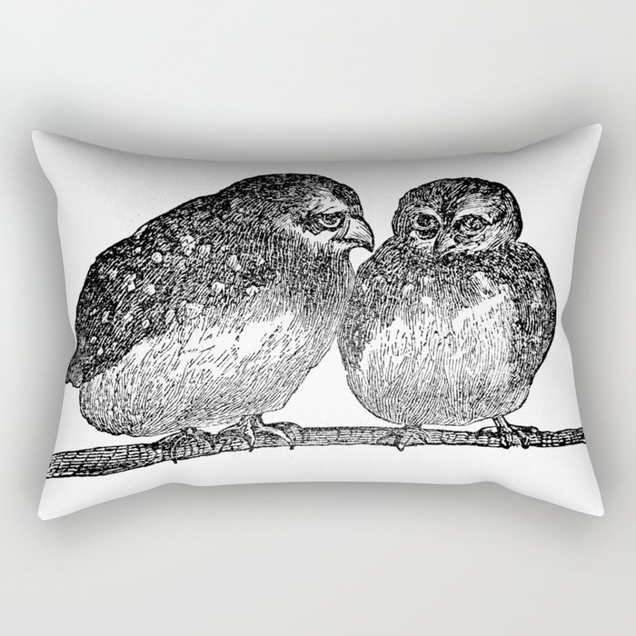 Round Little Birds Rectangular Pillow