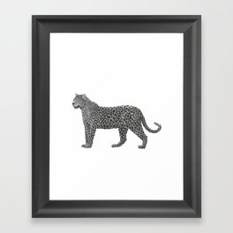  digital painting of a gray leopard Framed Art Print