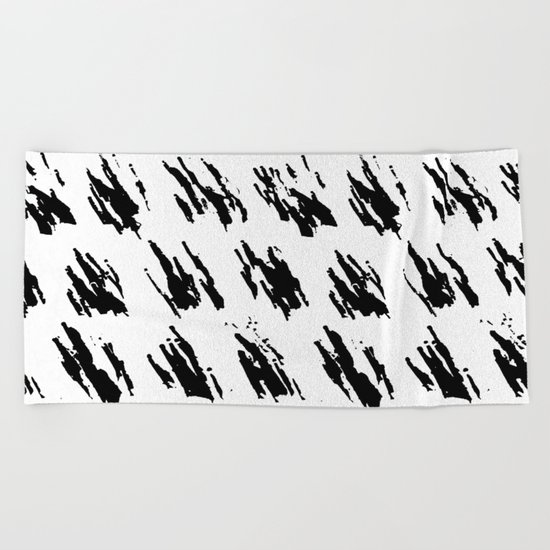 Polka Splotch Black Ink on Paper Beach Towel