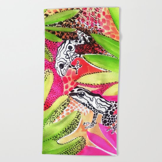 Happy Frogs Beach Towel