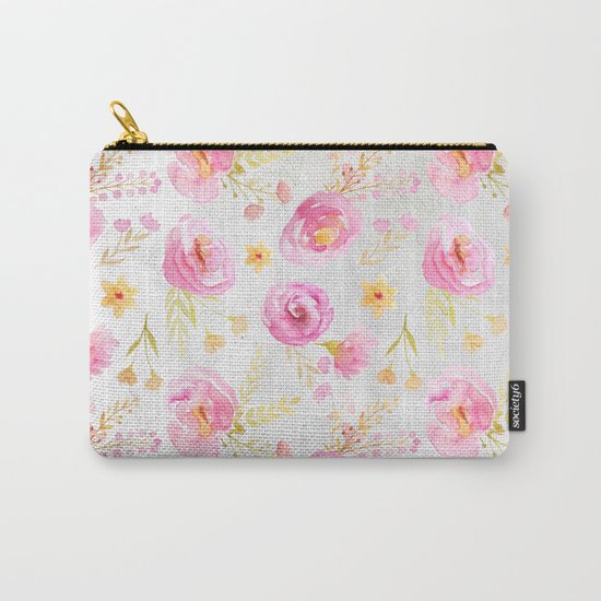 Delicate Poppy Pattern Carry-All Pouch