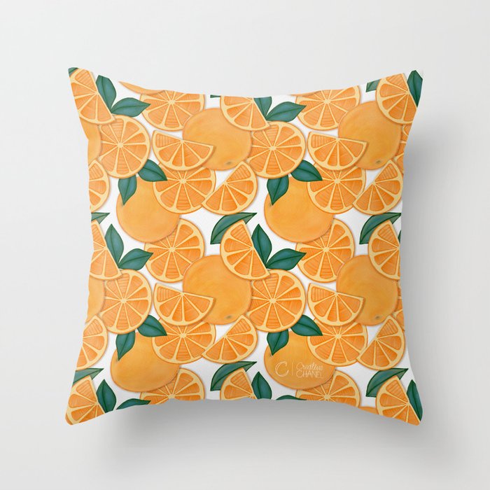 Orange Citrus Throw Pillow