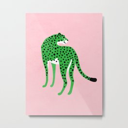 The Stare 2: Tropical Green Cheetah Edition Metal Print