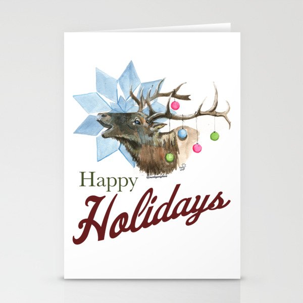 Christmas Elk Animandala Stationery Cards