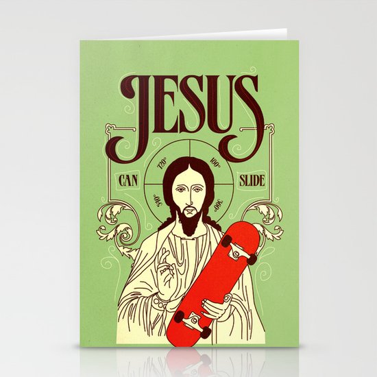Jesus can slide Stationery Cards