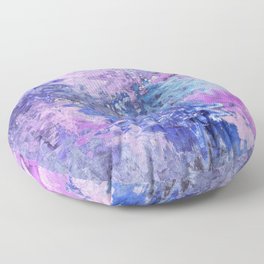 Distorted Surreal Artwork In Pastel Pink And Purple Floor Pillow