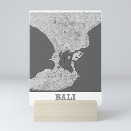 Bali city map sketch Mini Art Print