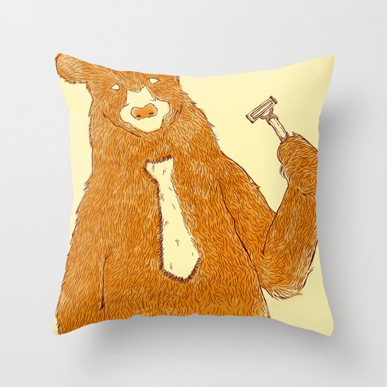 Office Bear Throw Pillow
