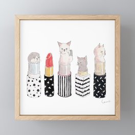 Lipstick Nyanco - Lipstick Kitty - Framed Mini Art Print