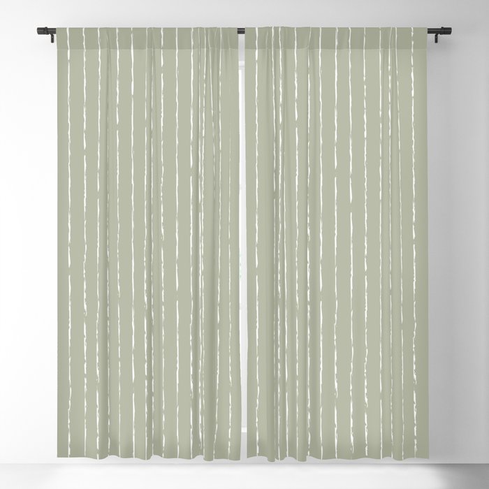 Lines II (Linen Sage) Blackout Curtain