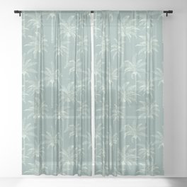 Palm Trees - Sage Sheer Curtain