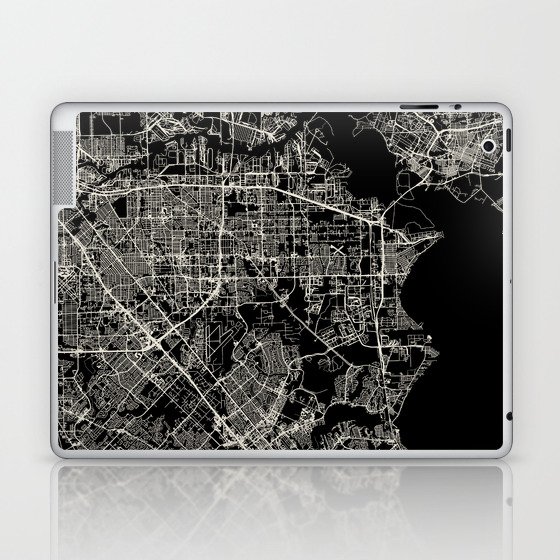 Pasadena USA - Black and White City Map Laptop & iPad Skin