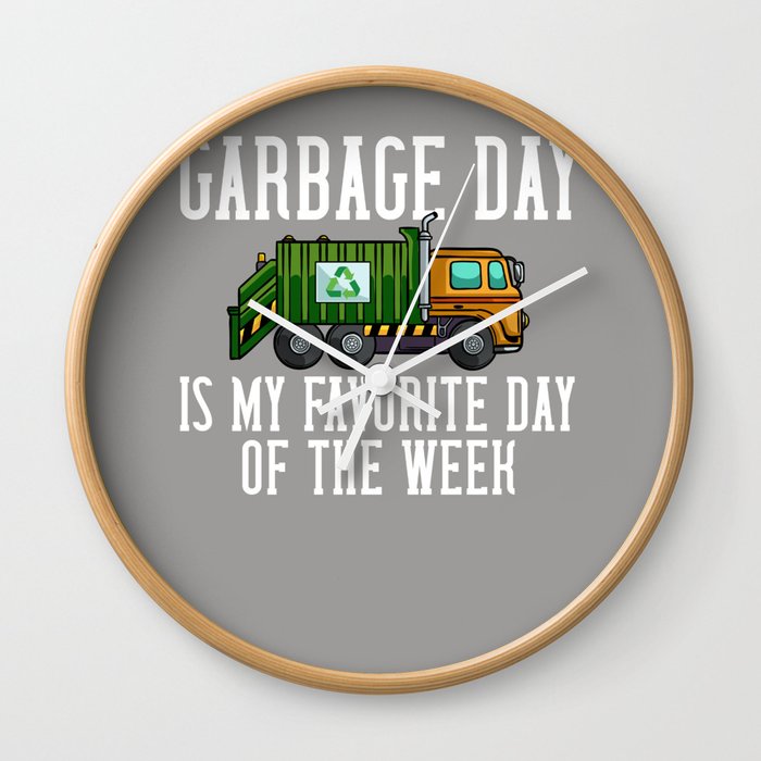 Garbage Day Gift Trash Truck Wall Clock