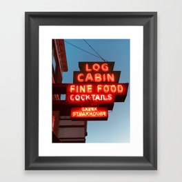 log cabin steakhouse | galena il Framed Art Print