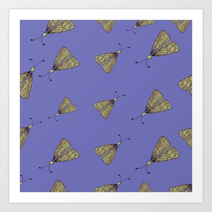 Moths Purple Art Print