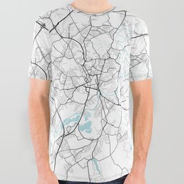 Wakefield City Map of West Yorkshire, England - Circle All Over Graphic Tee