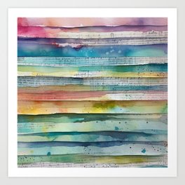 Watercolor newspaper Art Print