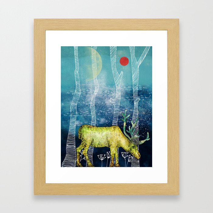 Golden Deer Framed Art Print