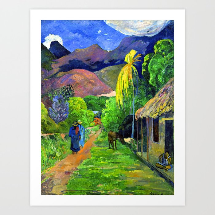 Paul Gauguin Street in Tahiti Art Print