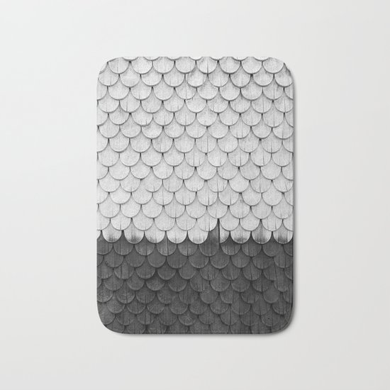 SHELTER / white and black Bath Mat