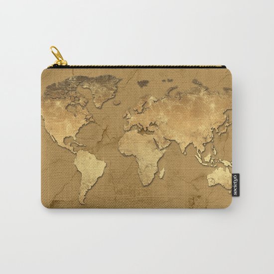 world map marble gold 3 Carry-All Pouch
