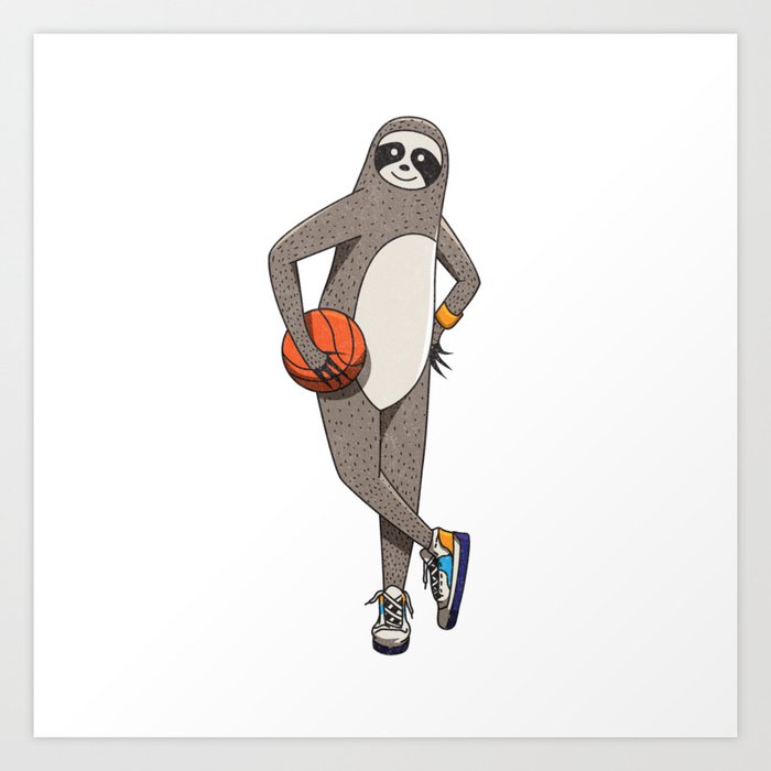 The sporty sloth Art Print